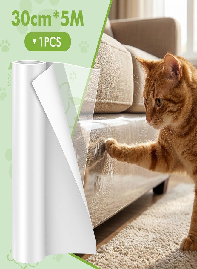 PTAZSCTC Anti-Cat Scratch Furniture Protector, Single-Sided Sticky Couch Protector for Cats Claws,Cat Scratch Deterrent for Furniture Door,Cat Scratch Furniture Protectors,Cat Accessories(196.85" x 11.81" ) - Image 2